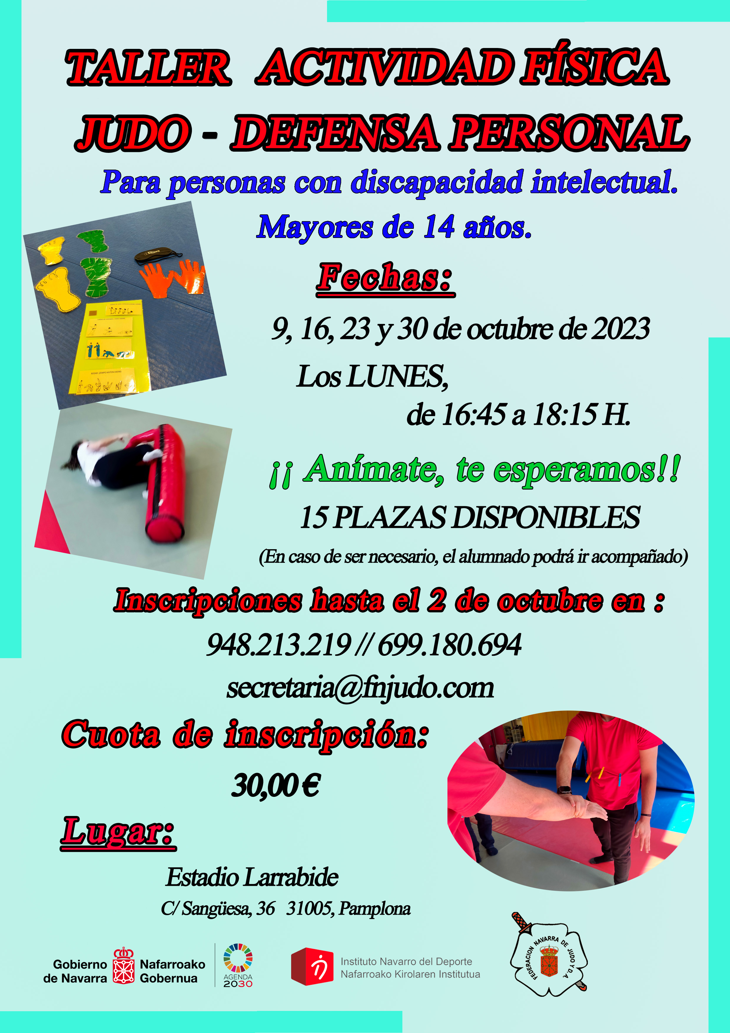 3&ordm; Taller de Defensa Personal para personas con discapacidad intelectual. Octubre 2023